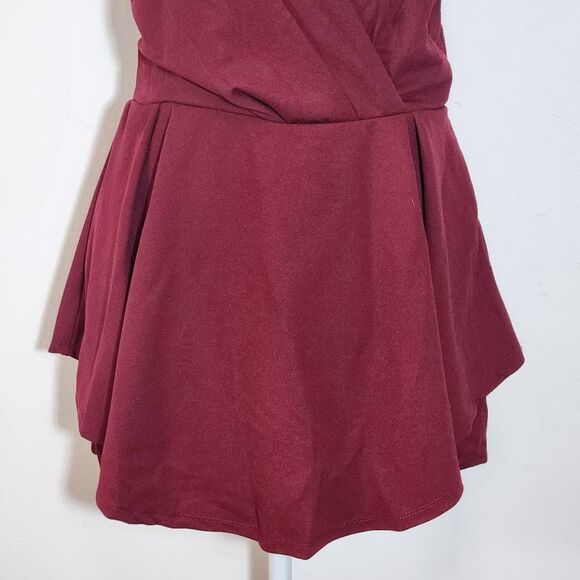 Purple Snow Oxblood Romper NWT Size XL Burgundy Sleeveless Short Romper - Picture 3 of 11